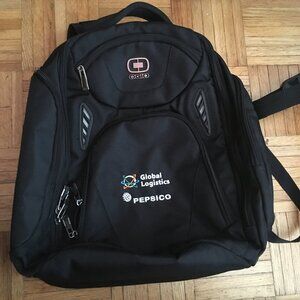 Ogio black backpack laptop bag medium large many pockets very good condition.